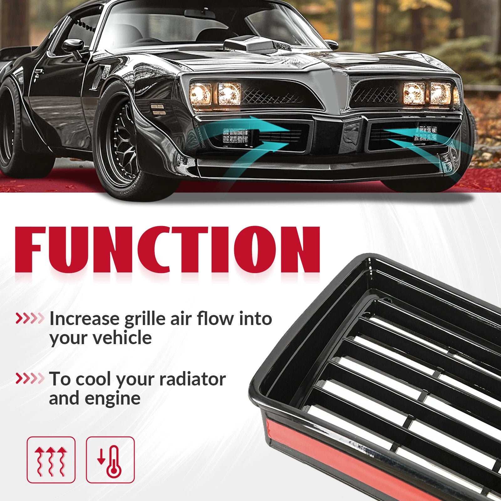 Front Bumper Grill Set for Pontiac Firebird Trans Am (1979–1981)