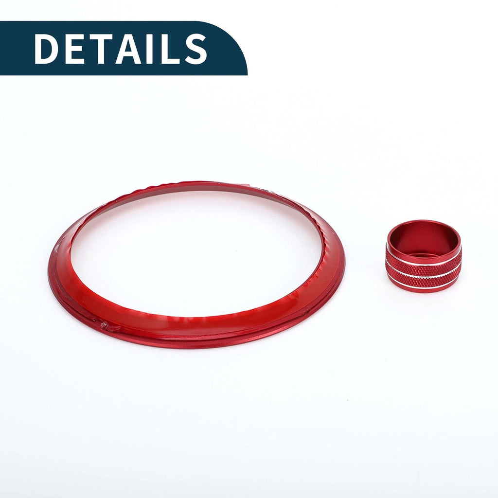 Set of 4 AC Vent Adjust Switch Knob Cover Rings for Subaru BRZ (2022–2024) Red