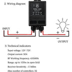 Wireless Remote Relay Switch for Outdoor Lights and Motor Control (DC12V)