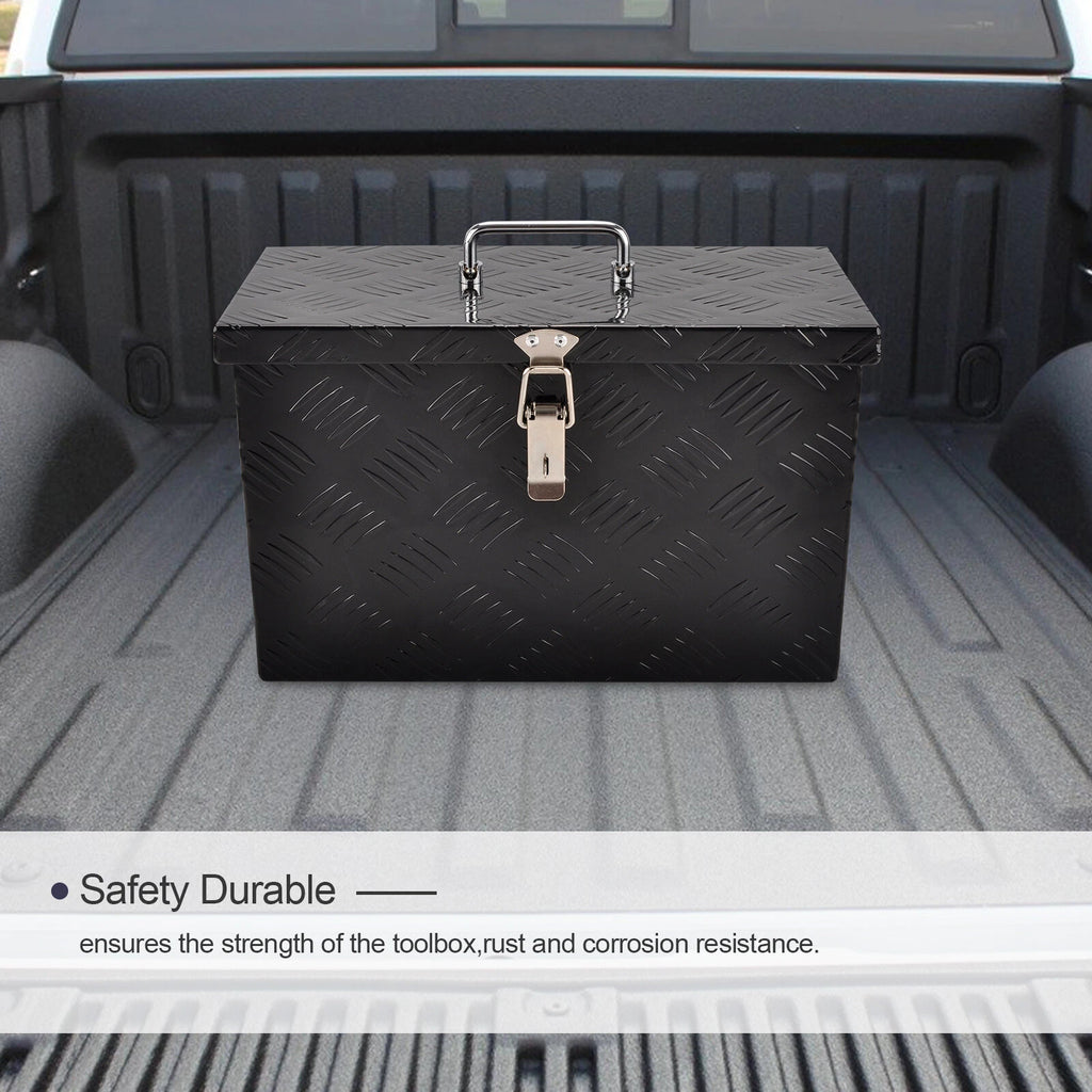 16" x 7.5" Black Aluminum Tool Box for Pickup Truck