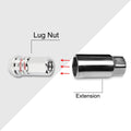 Set of 20 M12X1.5 Chrome JDM Open End Lug Nuts with Spline Locks & Key