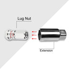 Set of 20 M12X1.5 Chrome JDM Open End Lug Nuts with Spline Locks & Key