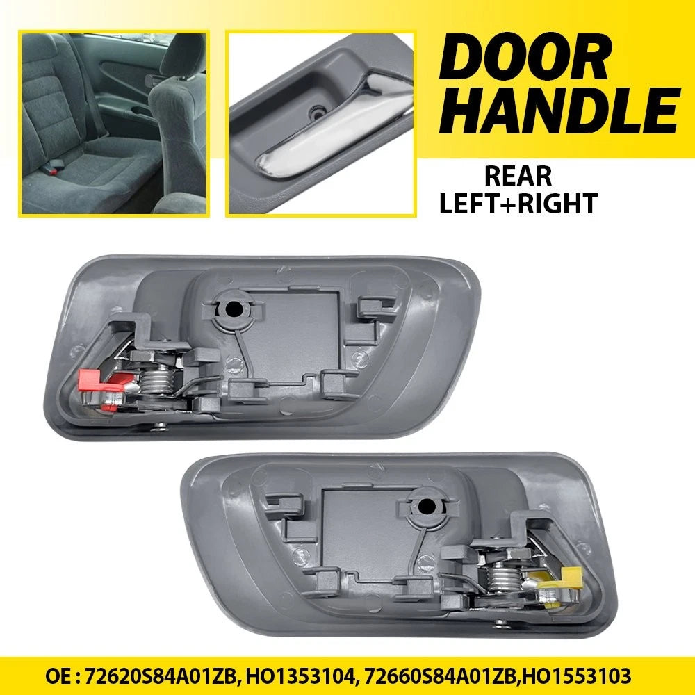 Door Handle Set 2Pcs for Honda Accord (1998–2002) Rear Inner Gray Housing