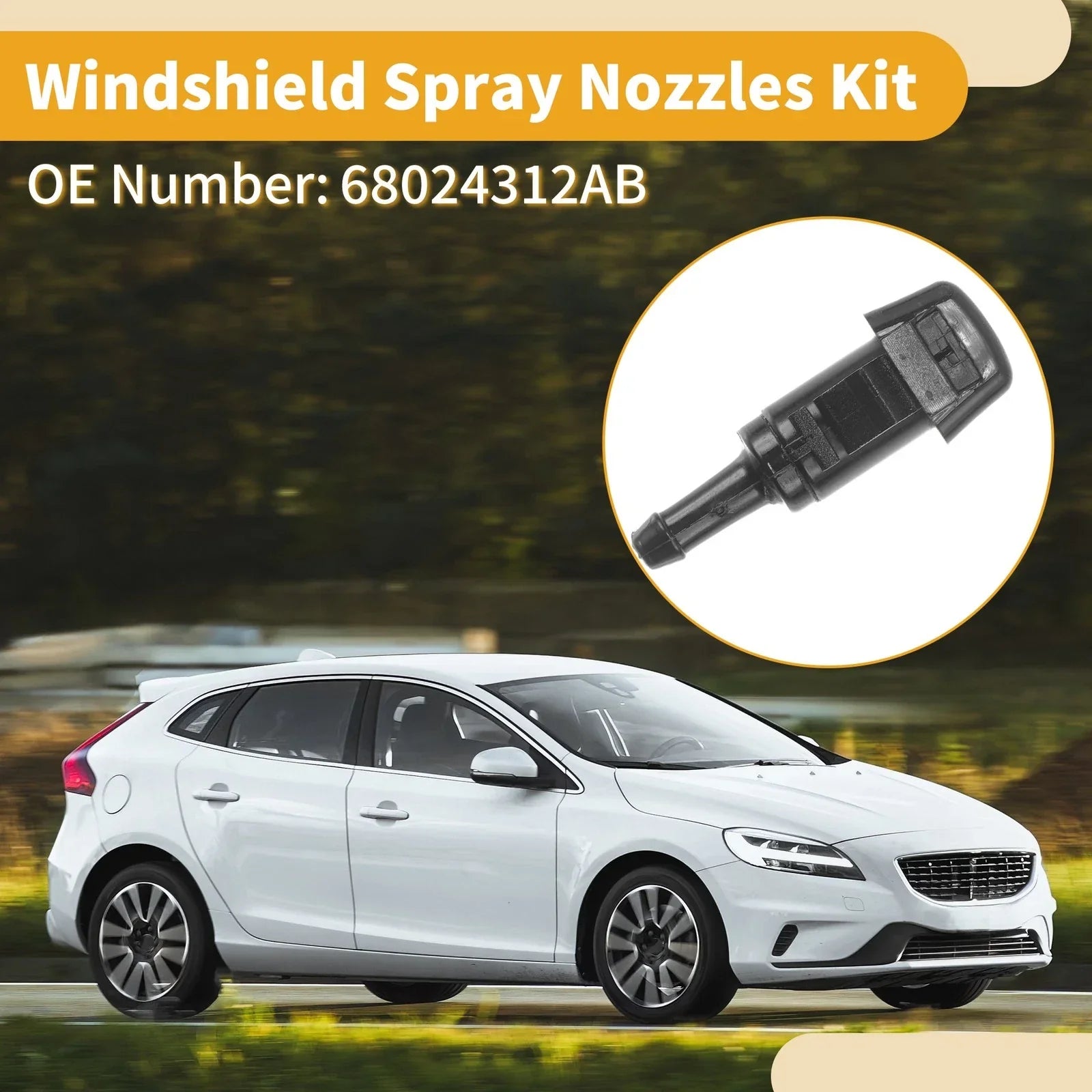 Windshield Washer Nozzle Kit for Chrysler 300 (2011-2023) with Fluid Hose