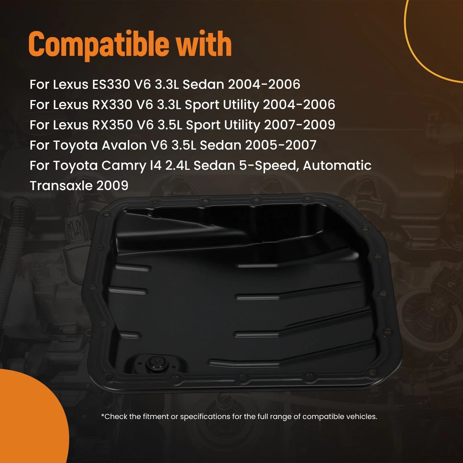 Transmission Oil Pan for Toyota Corolla L4 2.4L (2009–2012) 35106-33040