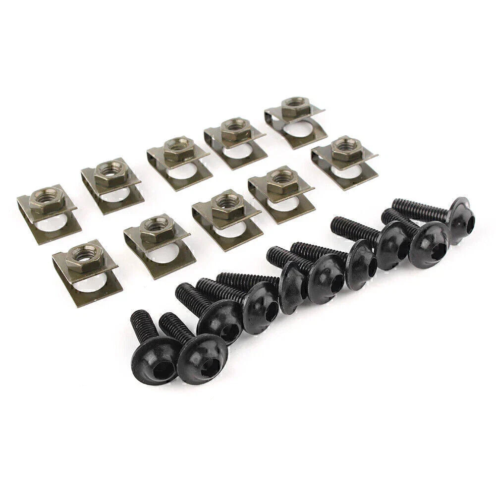 10 x CNC Moto M6 Body Fairing Bolts Fastener Clips for Motorcycle