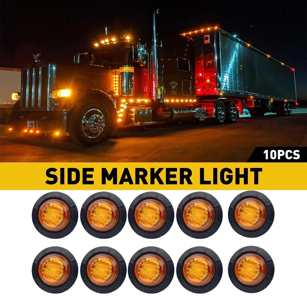 LED Amber Sealed Marker Side Clearance Light for Truck Trailer (12V)