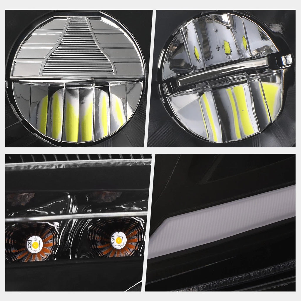 Full LED DRL + Sequential Turn Signal Headlights for Peterbilt 579 587 (2011–2021)