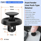 Push-Type Retainer Clip for Toyota (90467-07201, 90467-10183, 52161-16010)