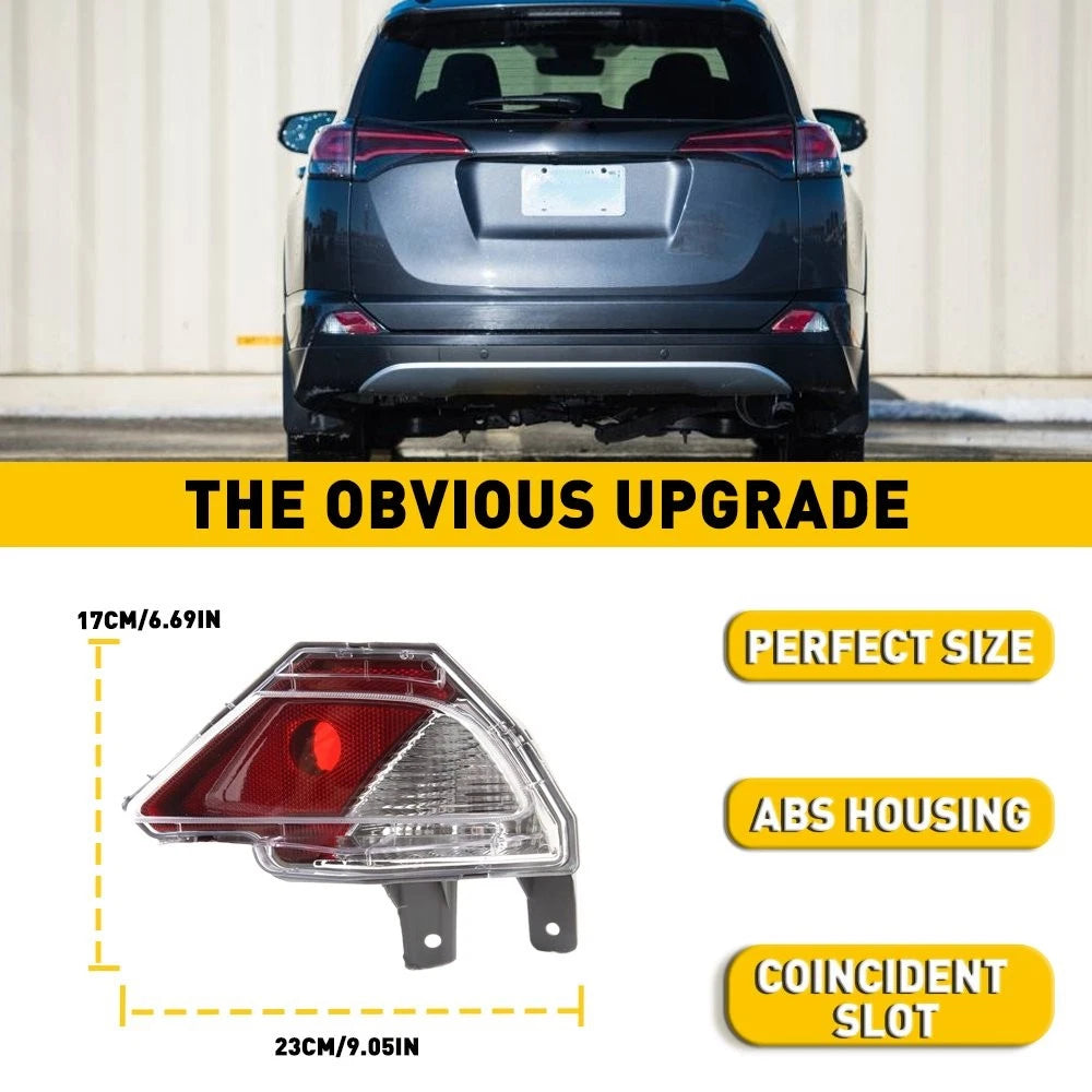 Right Passenger Side Rear Bumper Reflector Light Case for Toyota RAV4 (2016–2018)