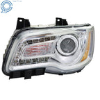 Headlight Assembly for Chrysler 300 (2011-2014) Chrome Halogen LH Side