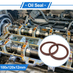 Set of 2 Oil Seal Rotary Shaft Seal FKM Rubber 100x120x12mm