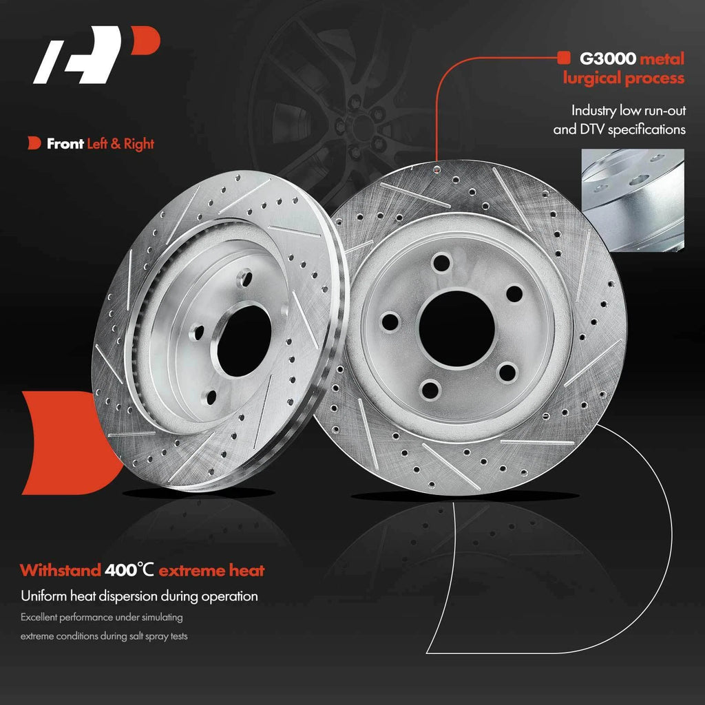 Front Drilled Brake Rotors & Ceramic Pads for Ram 1500 (2006-2010)