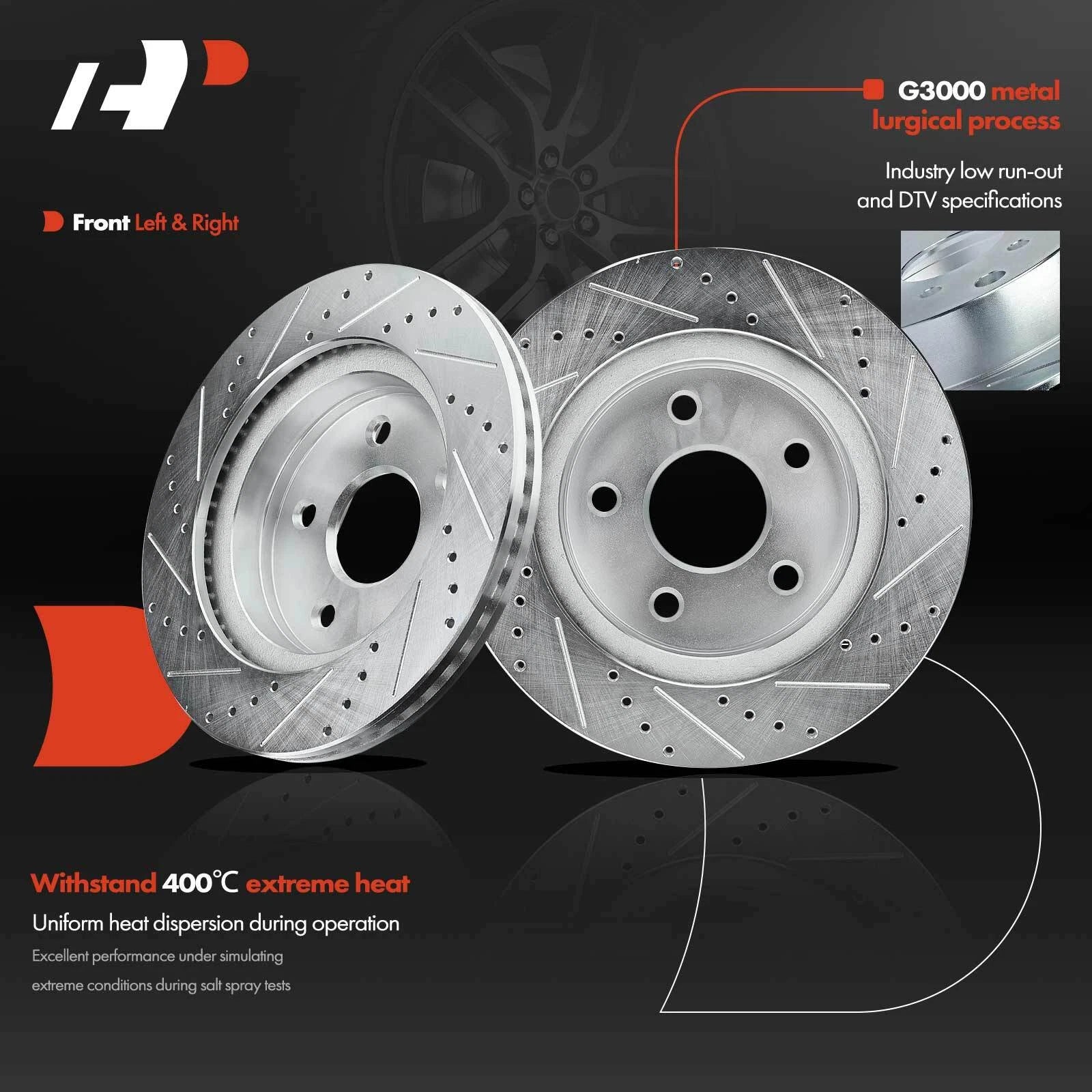 Front Drilled Brake Rotors & Ceramic Pads for Ram 1500 (2006-2010)