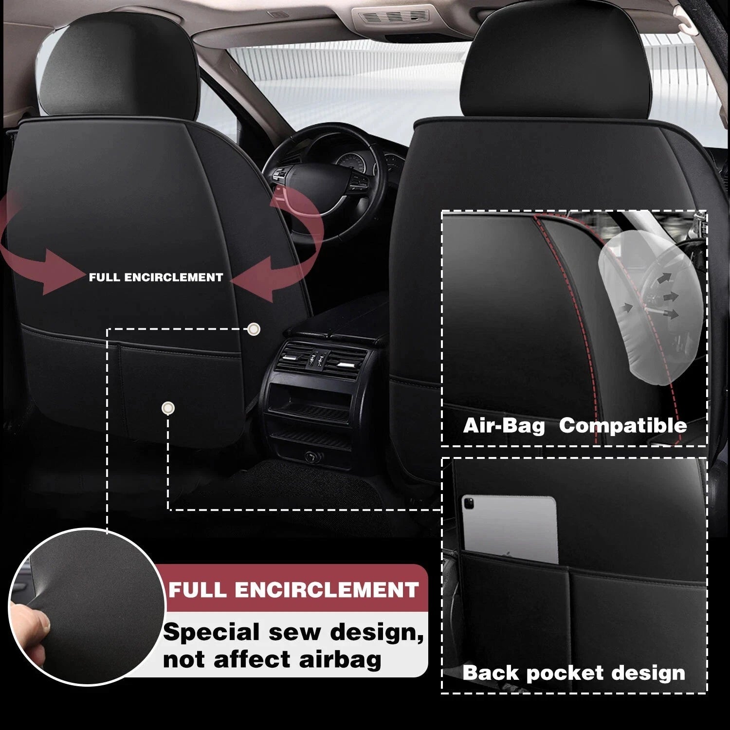 Full Set of Luxury Leather Car Seat Covers for Nissan
