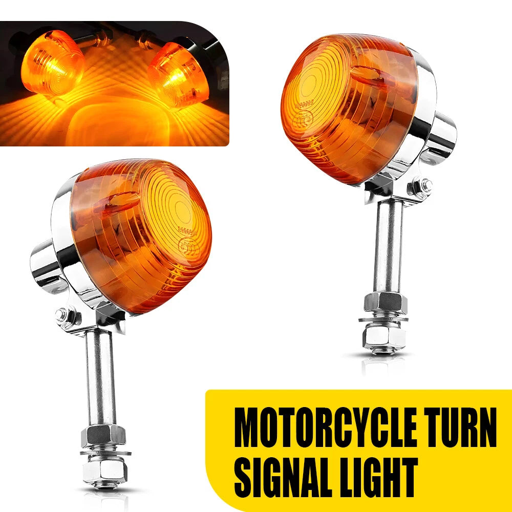 2X LED Turn Signal Indicator Blinker Amber Lights for Universal Motorcycle