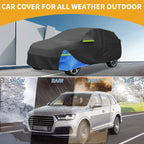 Waterproof Car Cover for Honda CRV (210D Oxford Cloth, Black/Blue)