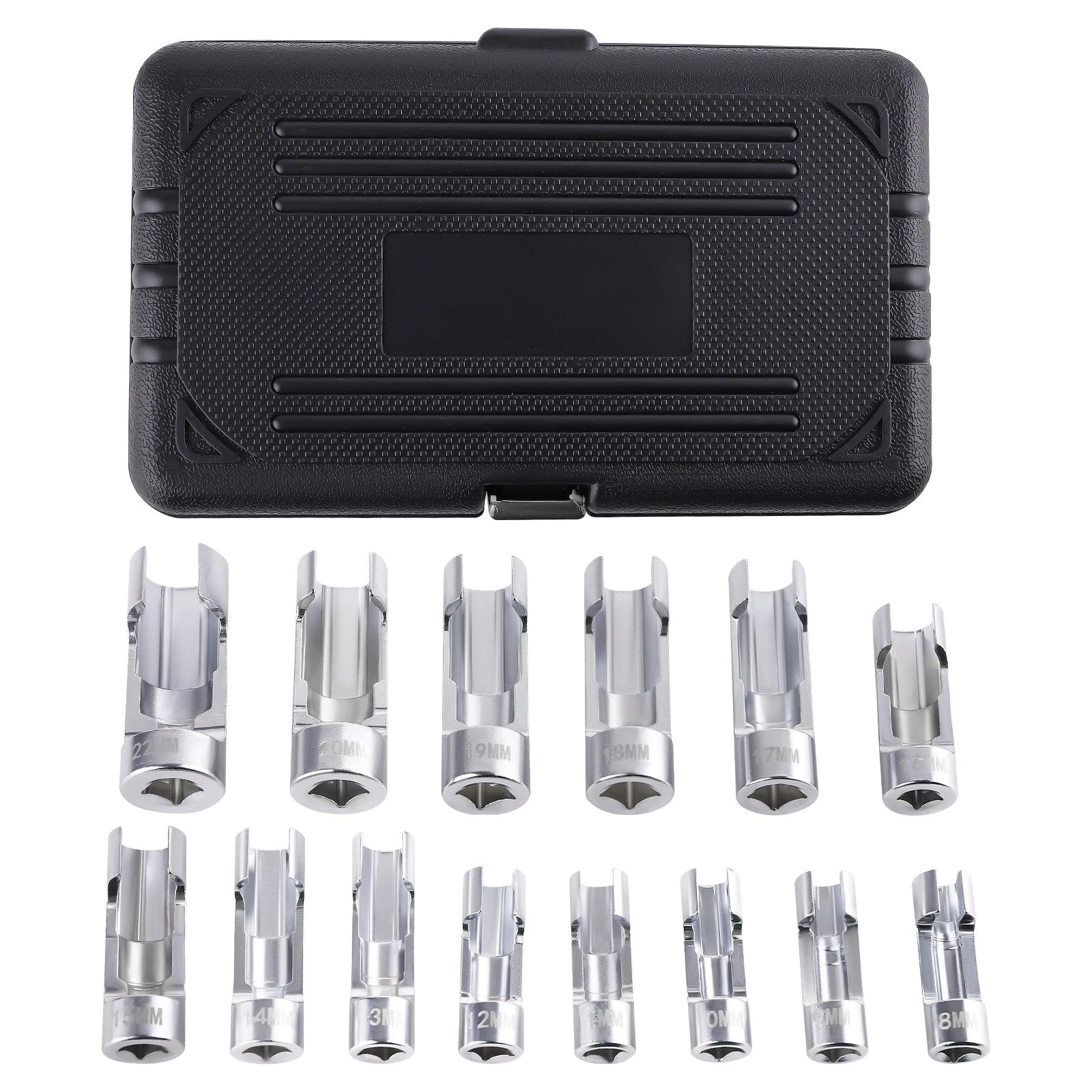 Diesel Injector Fuel Line Socket Wrench Set for 10-22mm (3/8-1/2in)
