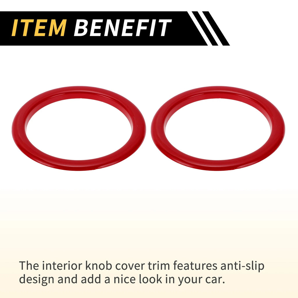 Set of 4 Red AC Vent Dashboard Decoration Rings for Toyota Tundra (2014–2021)