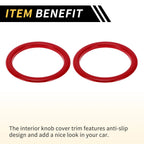Set of 4 Red AC Vent Dashboard Decoration Rings for Toyota Tundra (2014–2021)