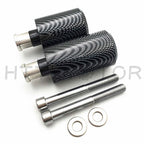 Cut Carbon Fiber Frame Sliders Crash Protectors for Yamaha FZ6 Fazer (2004–2011)