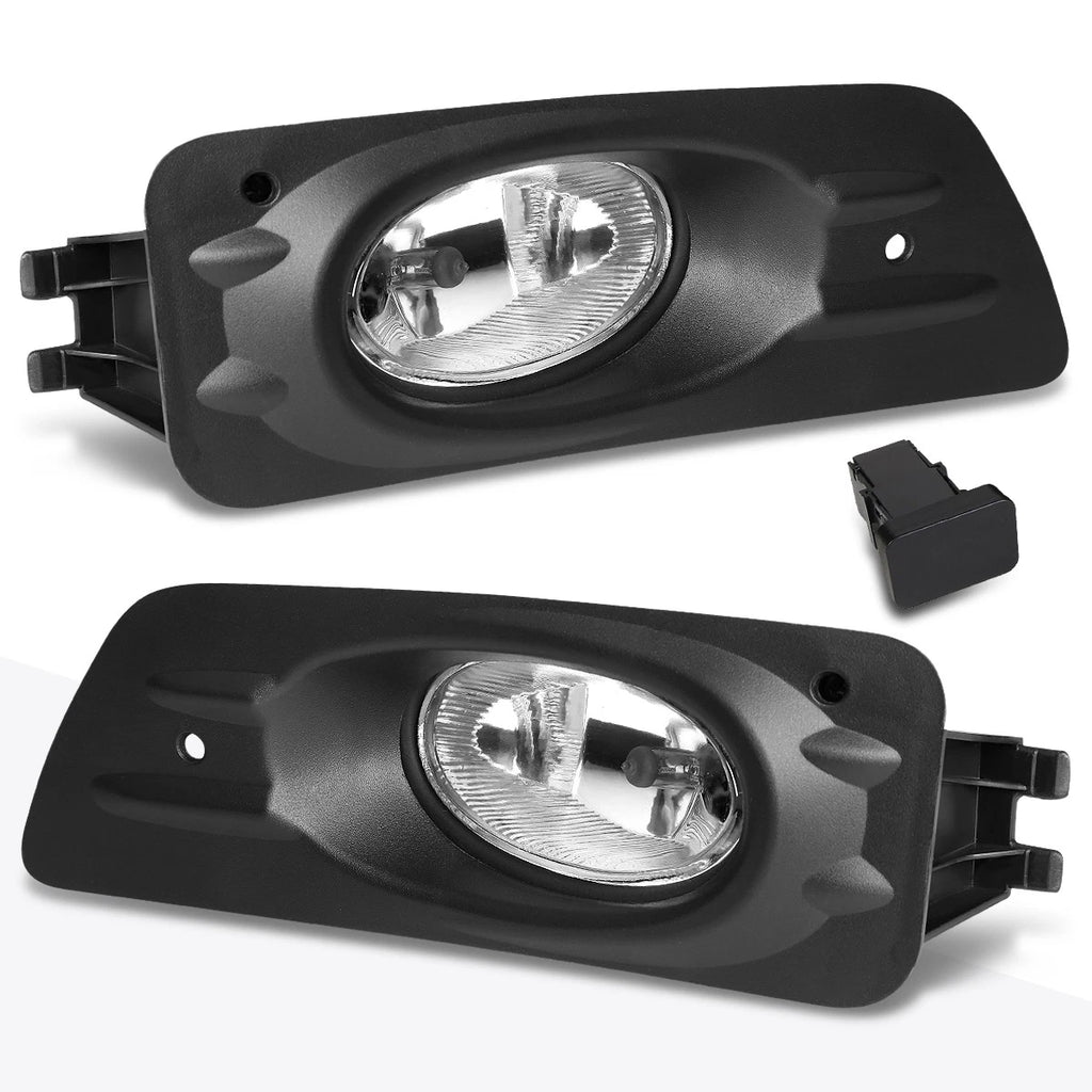 OE Style Clear Lens Front Fog Lights + Switch + Wire for Honda Accord (2006–2007)