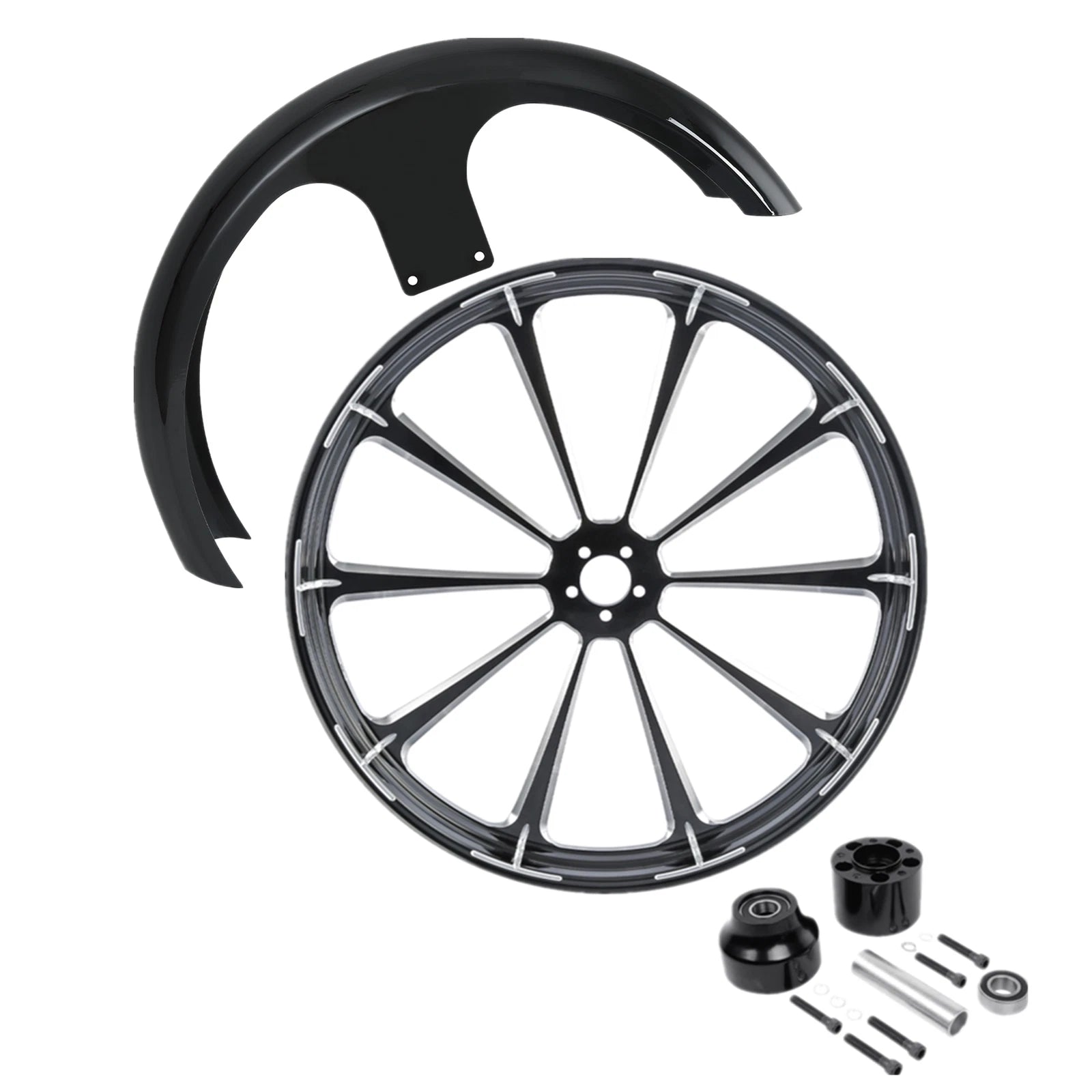 26" Front Wheel Rim Single Disc Painted Fender for Harley Street Glide (2008–2025)