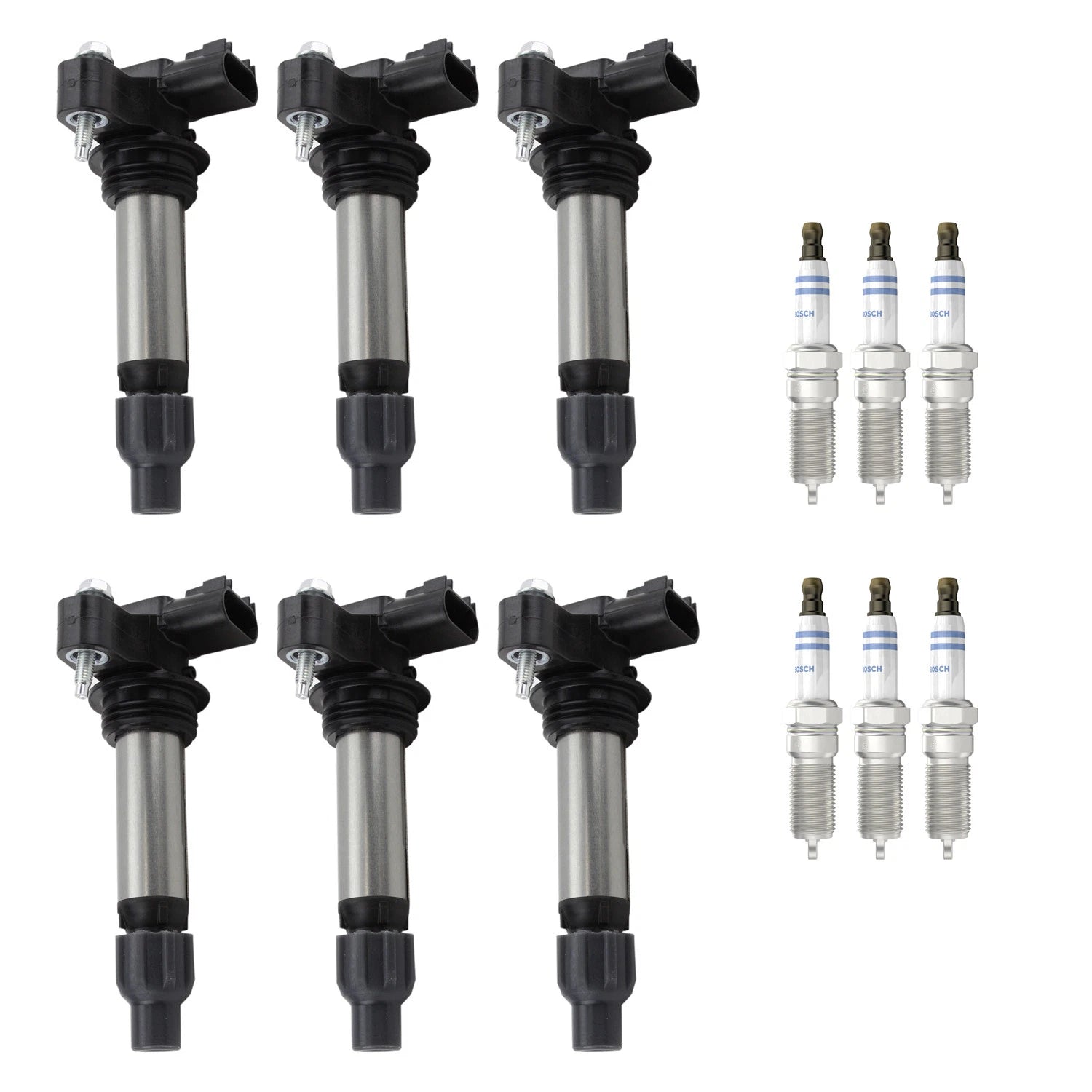 Set of 6 Ignition Coils & Spark Plugs for Cadillac CTS, Chevy Malibu, Torrent (2004–2009)