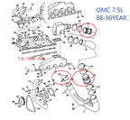 Exhaust Bellow Kit for OMC Sterndrive Cobra (3852742, 18-2781, 9-72801, 89230)