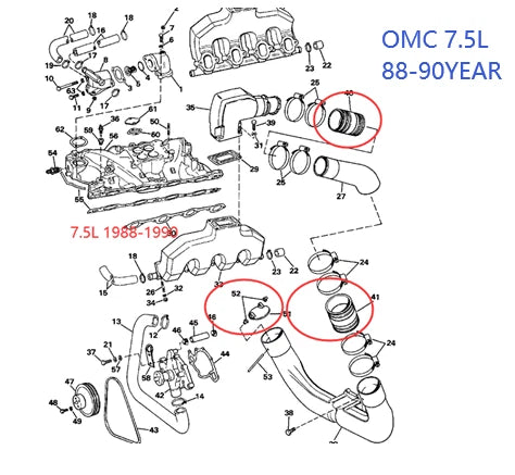 Exhaust Bellow Kit for OMC Sterndrive Cobra (3852742, 18-2781, 9-72801, 89230)