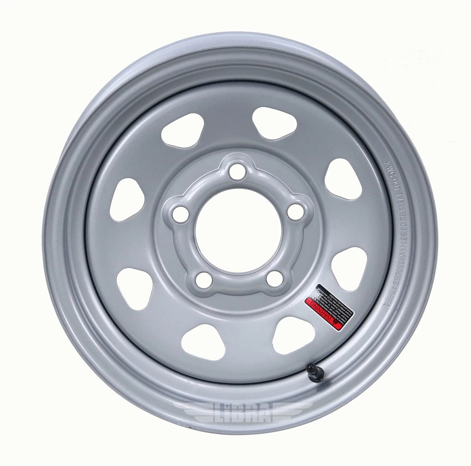 Libra 13 x 4.5 Trailer Wheel 5 Lug 4.5" Bolt Pattern Silver Spoke (17019)