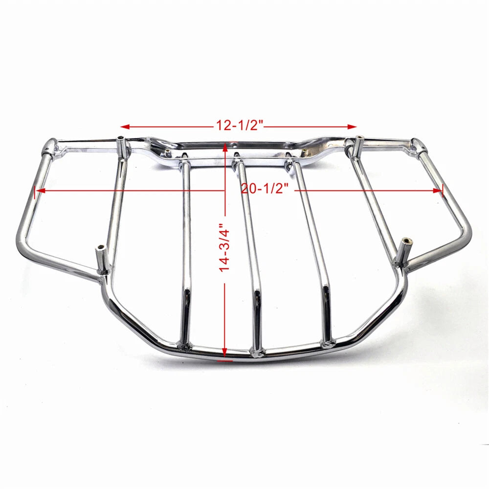 Chrome Air Wing Tour Pak Luggage Rack Rail for Harley Touring (FLHT FLHX FLHR FLT)