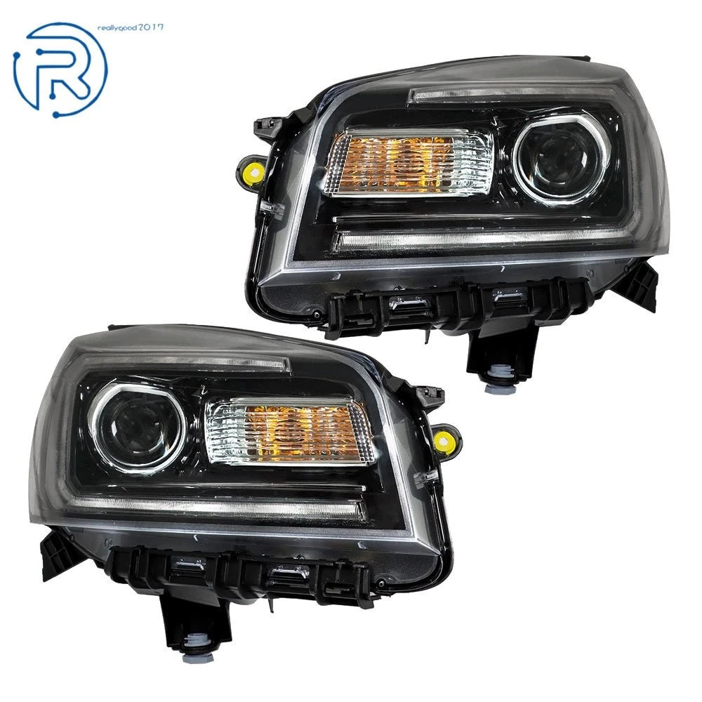 Set of 2 Black Housing LED Headlights for GMC Acadia (2013-2016)