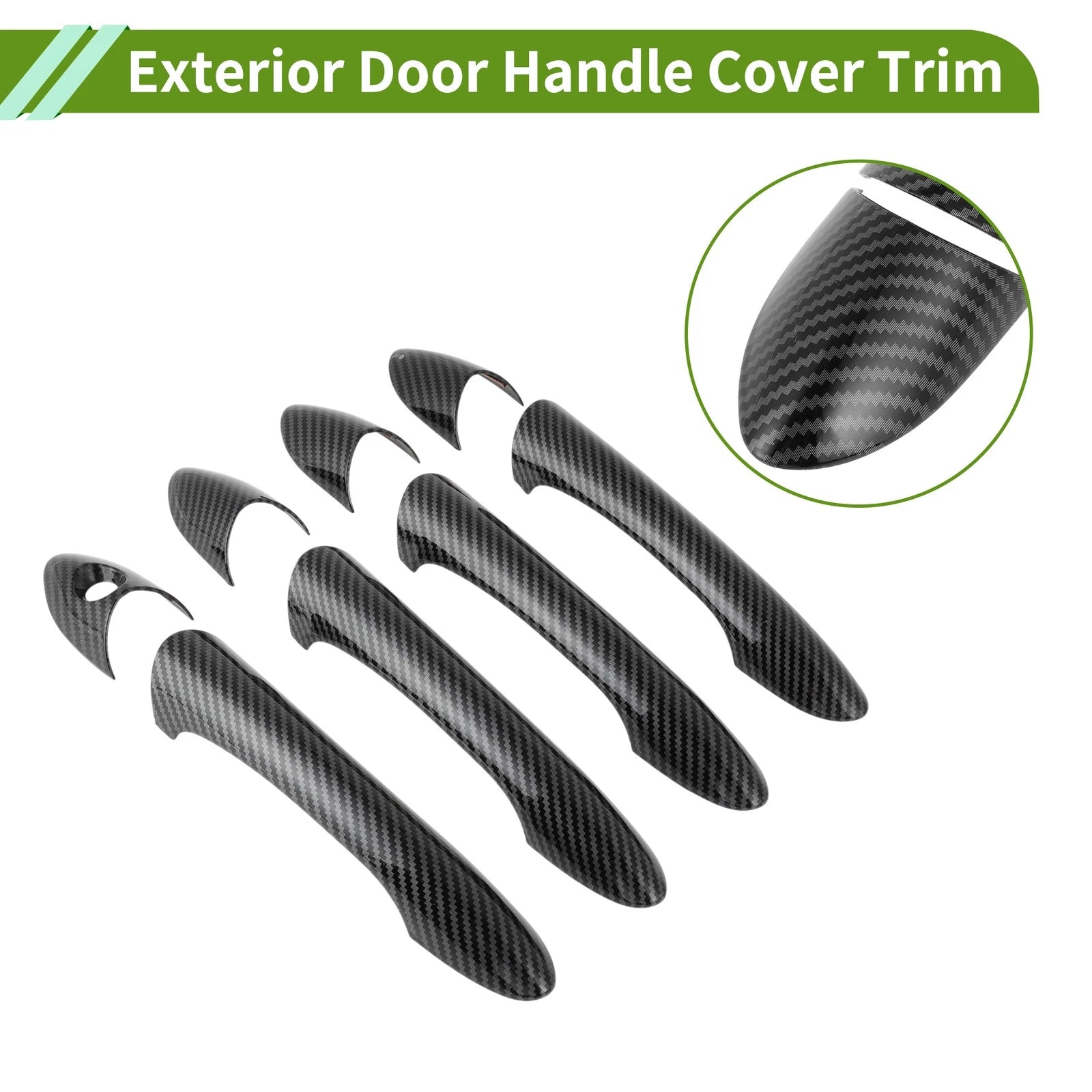 Carbon Fiber Black Exterior Door Handle Cover Trim for Hyundai Sonata (2011–2015)