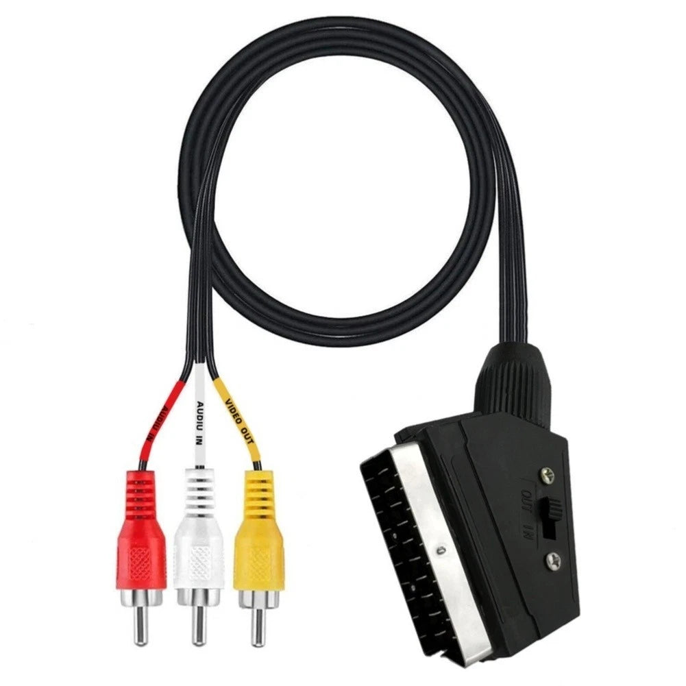 AV Cable 1.5m Scart Male to RCA Female for DVD Receiver TV
