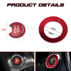Red Engine Start Stop Button Combo Ring Cover Kit for Infiniti Q50 QX60 (2014-2024)