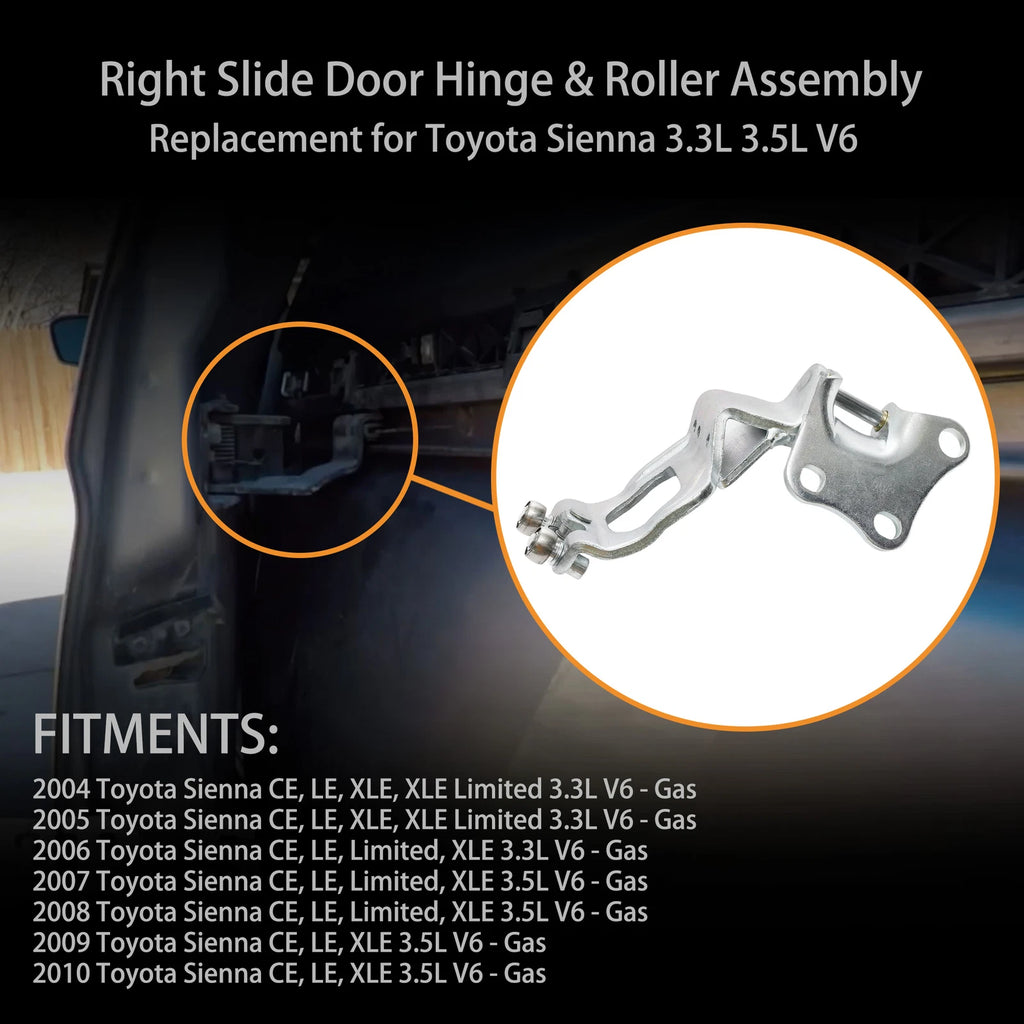 Right Center Sliding Door Hinge & Roller for Toyota Sienna (2004-2010)