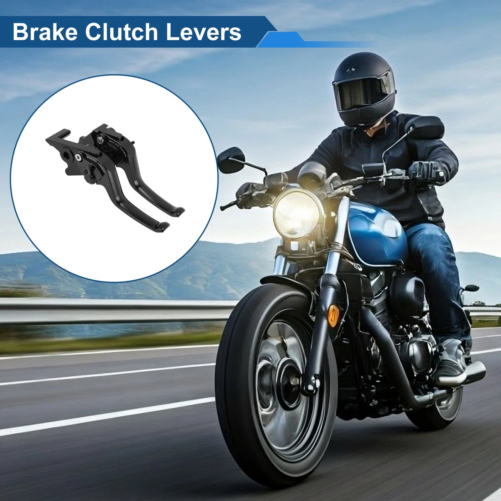 Adjustable Short Brake Clutch Lever Set for Honda Monkey 125 (2019–2024) Black