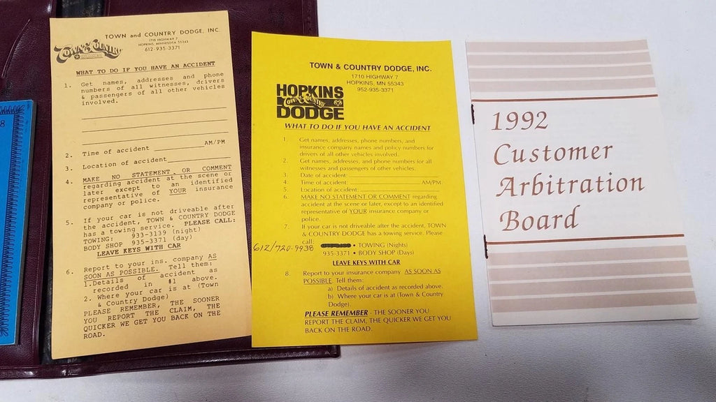 Owners Manual for Chrysler (1992)