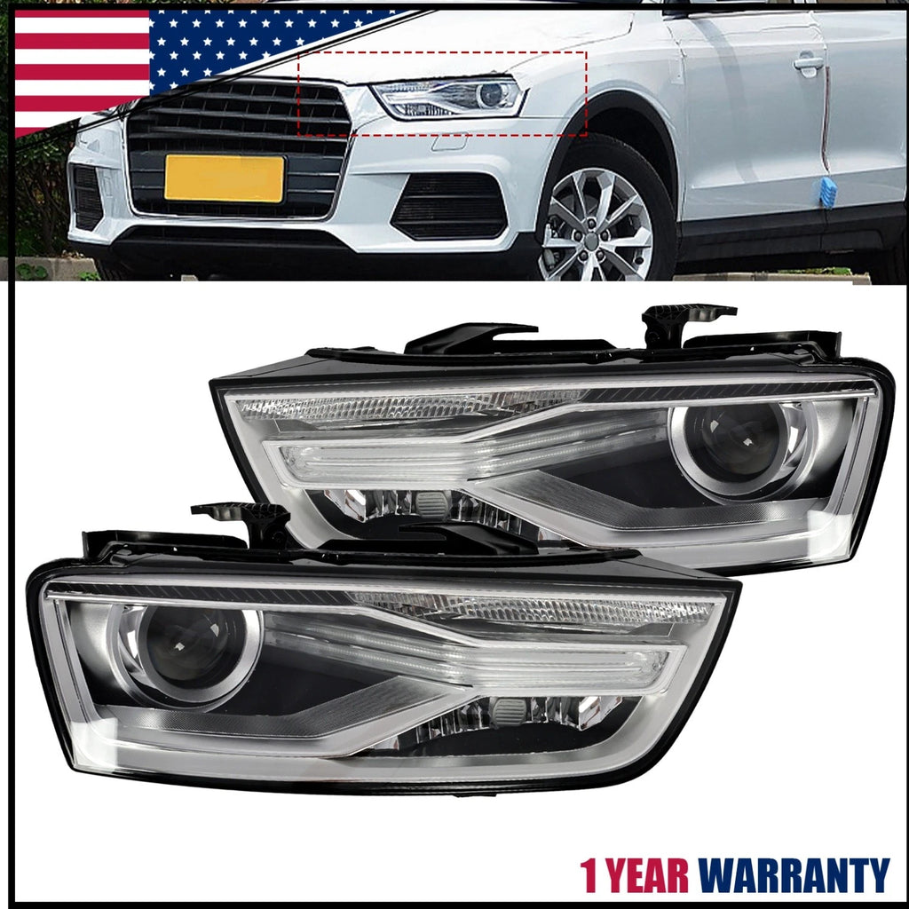 HID/Xenon Headlight Left+Right Pair for Audi Q3 (2016–2018)