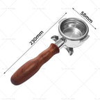 58mm Portafilter for La Marzocco (2 Spout Basket, Wood Handle)
