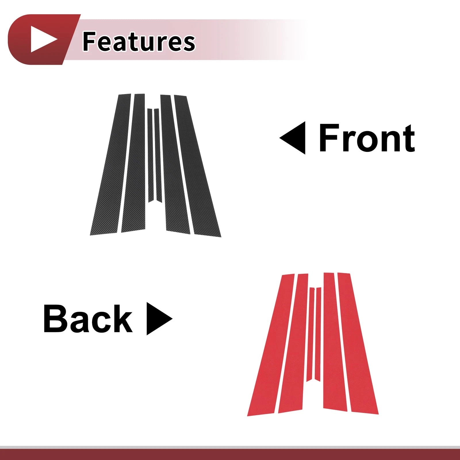 Set of 6 Door Pillar Window Trim for Mitsubishi Lancer (2002–2007)
