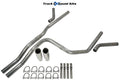 Dual Exhaust Kit for Chevy Avalanche (2007–2013) C Exit No Muffler