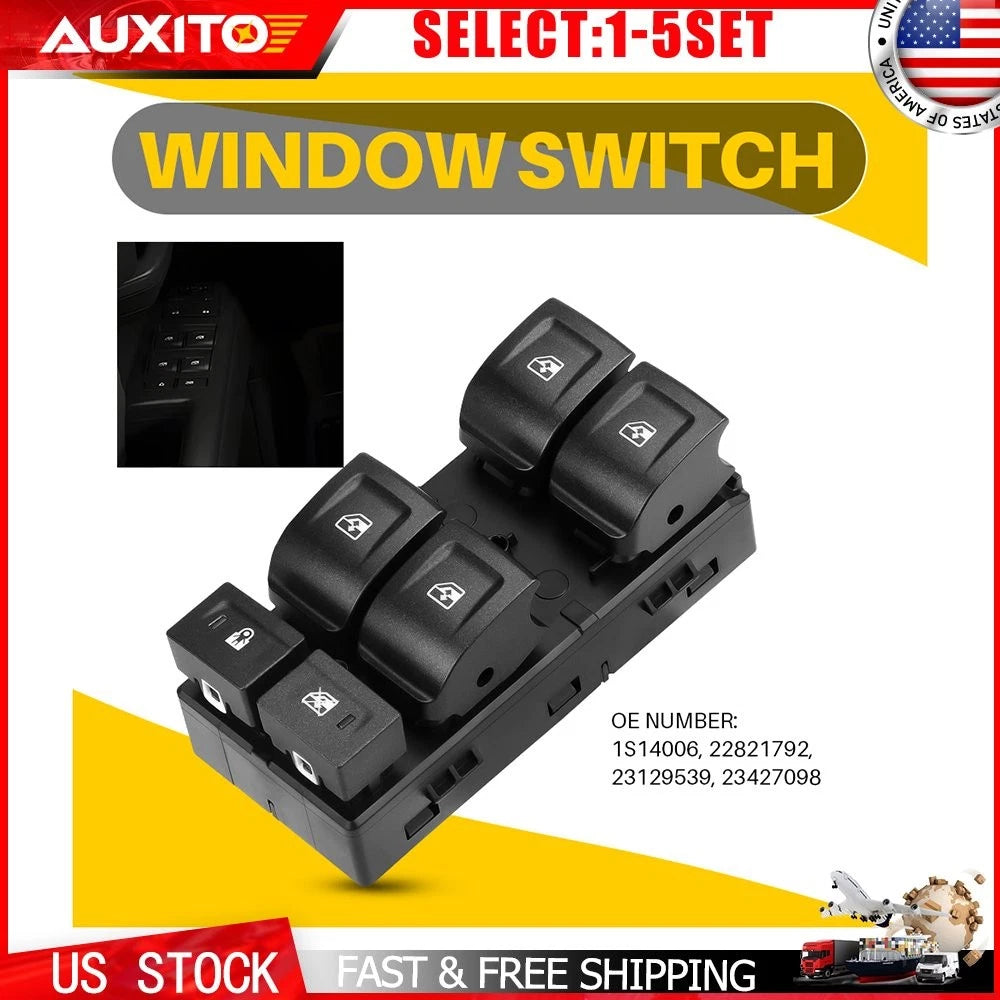 Power Window Master Switch for Cadillac ATS (2016–2018) OE 1-10X Black