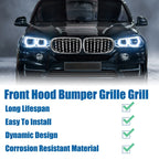 Front Hood Bumper Grille for BMW X5 (2014–2020) - 51137454888, 51137454890, Silver Tone