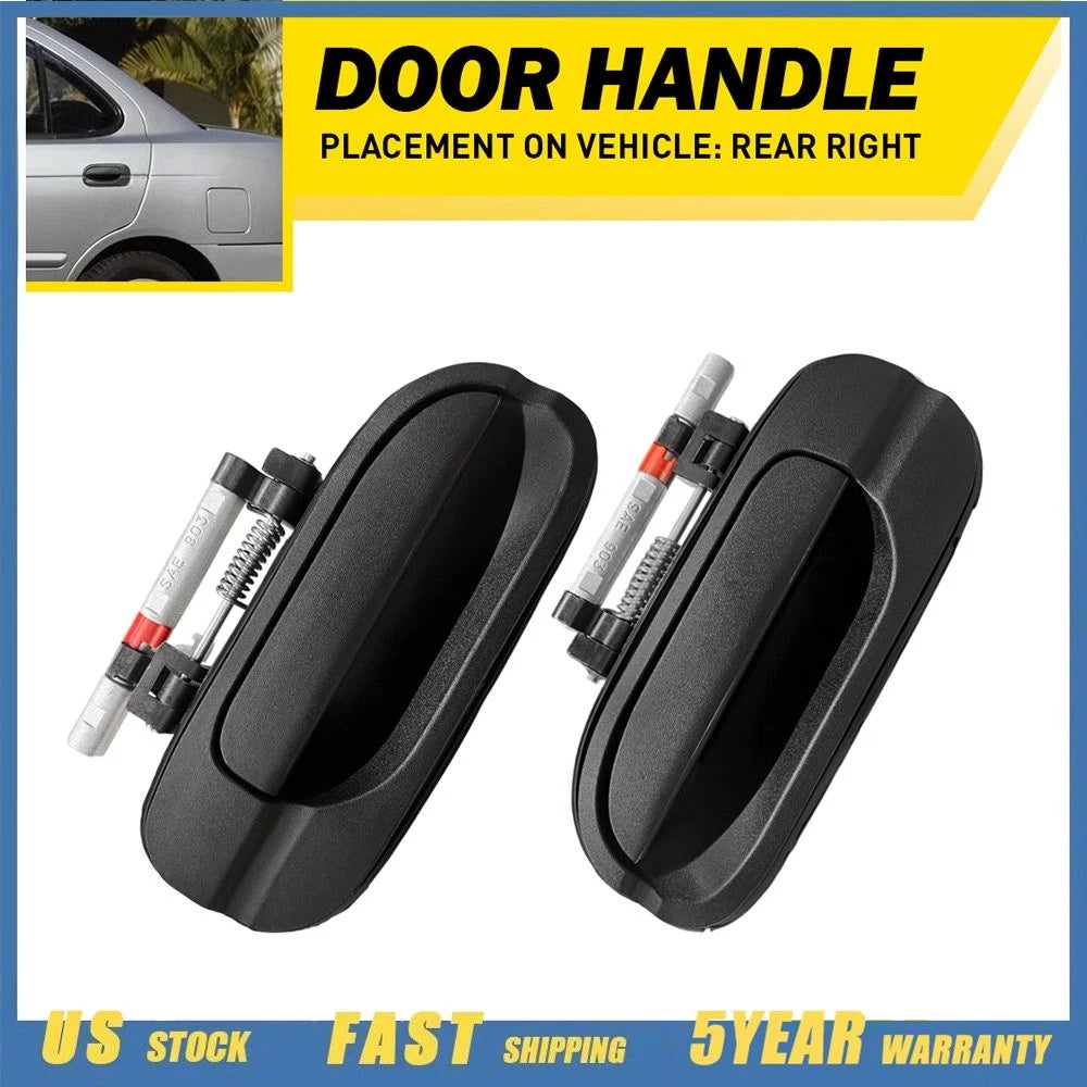 2X Black OEM Exterior Door Handle for Nissan Sentra (2000–2006) LH/RH