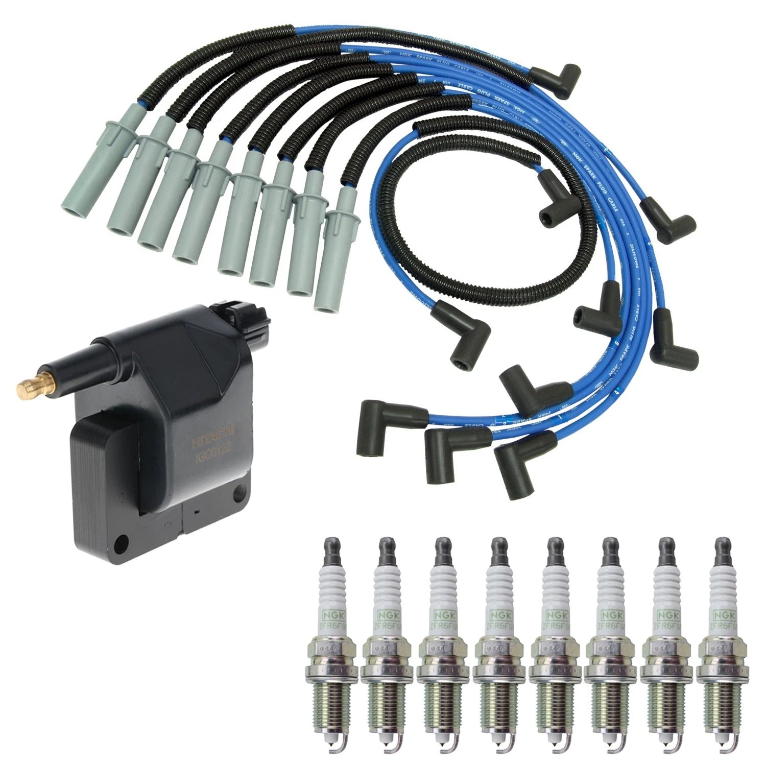 Ignition Coil & NGK G-Power Spark Plug Wire Set for Dakota Durango (1997–2003)