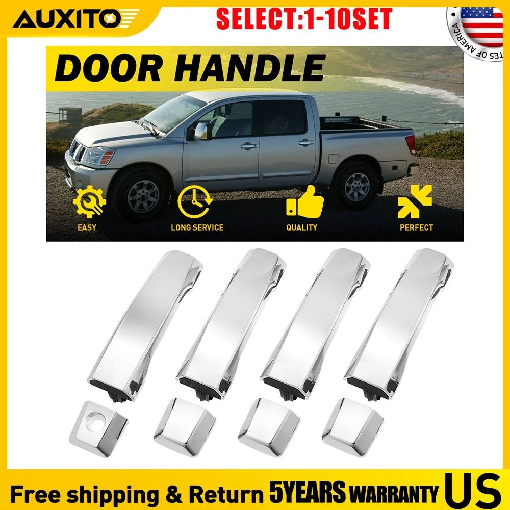 Exterior Door Handle for Nissan Titan PRO-4X (2008–2015) Left/Right Chrome 4-40X