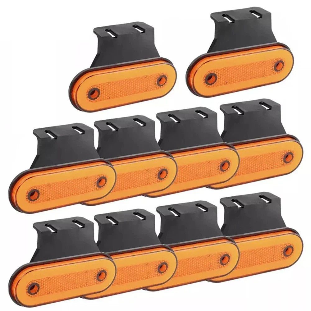 10 Piece Set Orange Amber LED Lights for Trailers and Trucks 12V 24V
