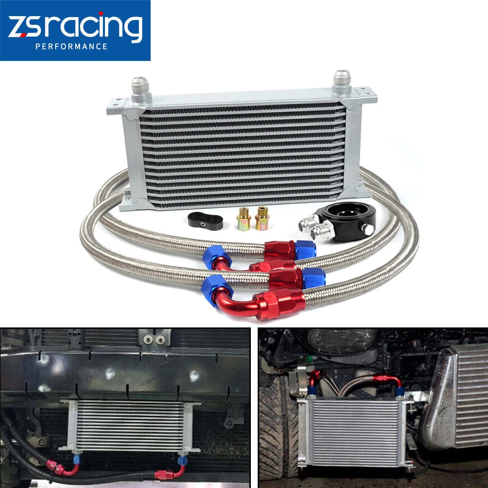15 Row Oil Cooler Kit Universal Engine Transmission AN10 Aluminium Alloy